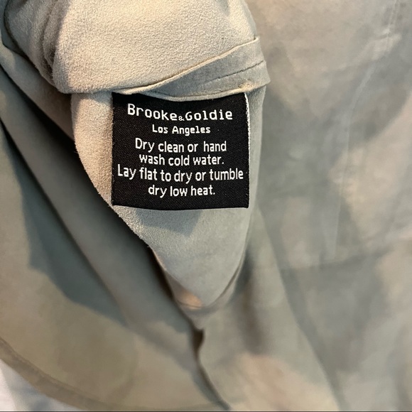 NWT Brooke & Goldie Women’s Large Goat Leather Light Grey V-Neck Long Sleeve Top - Picture 12 of 13